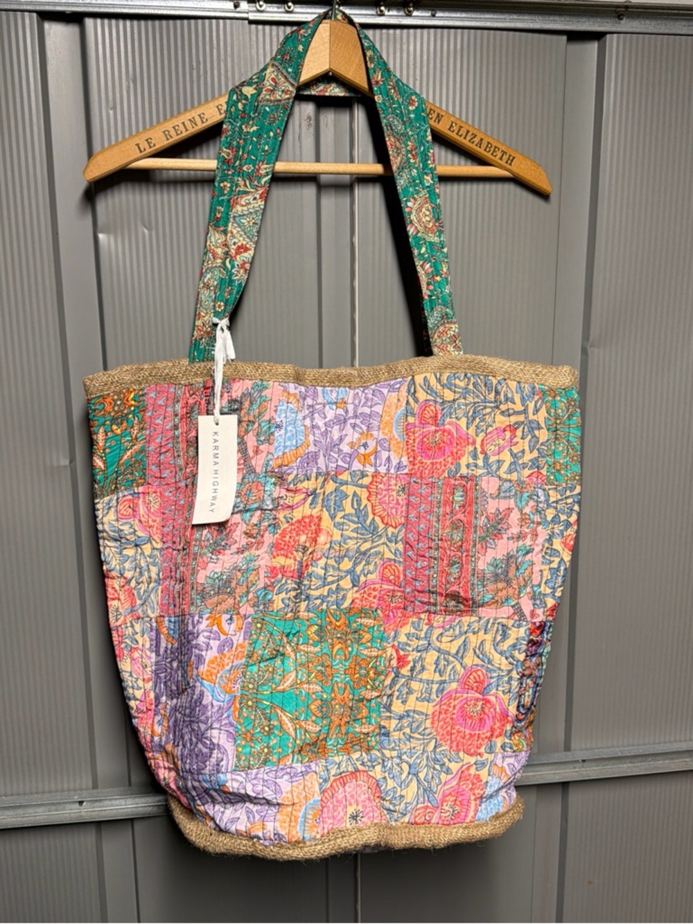 KARAN KOHLMAN Multicolor Floral Quilted Tote Bag